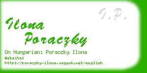 ilona poraczky business card